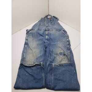 Dickies Mens Denim Blue Med Wash Cotton Sleeveless Carpenter Overall Bib 50X32